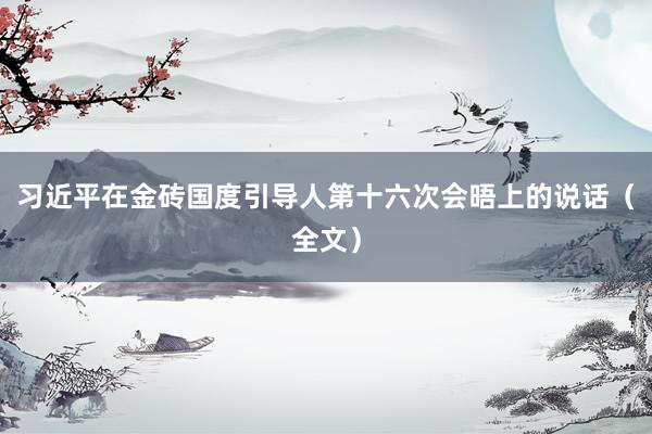 习近平在金砖国度引导人第十六次会晤上的说话（全文）