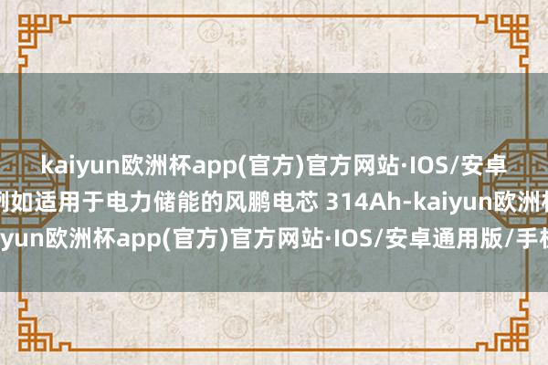 kaiyun欧洲杯app(官方)官方网站·IOS/安卓通用版/手机APP下载例如适用于电力储能的风鹏电芯 314Ah-kaiyun欧洲杯app(官方)官方网站·IOS/安卓通用版/手机APP下载