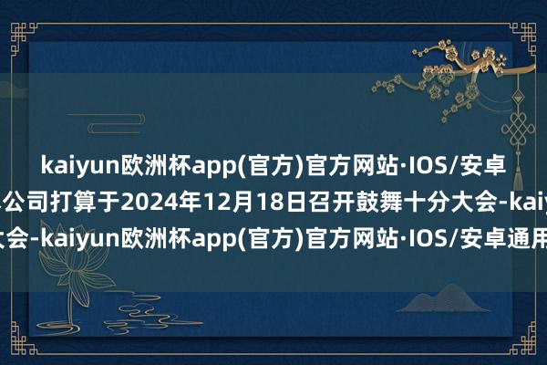 kaiyun欧洲杯app(官方)官方网站·IOS/安卓通用版/手机APP下载本公司打算于2024年12月18日召开鼓舞十分大会-kaiyun欧洲杯app(官方)官方网站·IOS/安卓通用版/手机APP下载