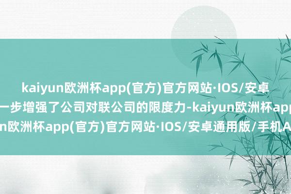 kaiyun欧洲杯app(官方)官方网站·IOS/安卓通用版/手机APP下载进一步增强了公司对联公司的限度力-kaiyun欧洲杯app(官方)官方网站·IOS/安卓通用版/手机APP下载